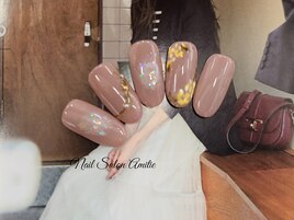 *。ミモザ × チークネイル□..