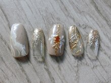 ネイリシャス(NAILICIOUS)/シックな夏のミラーアート☆