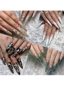 ドレッシーサロン ココガールズ(Dressy Salon Coco Girls)の写真/アクリル、チップ、選べる長さだしメニュー♪今人気の平成ギャルネイルも☆