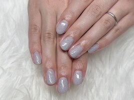 水色ラメネイル！