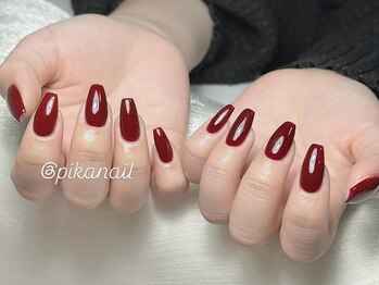 ピカネイル 上野 御徒町(Pika Nail)/シンプル上品レッドネイル