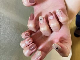 秋ネイル　チェックネイル