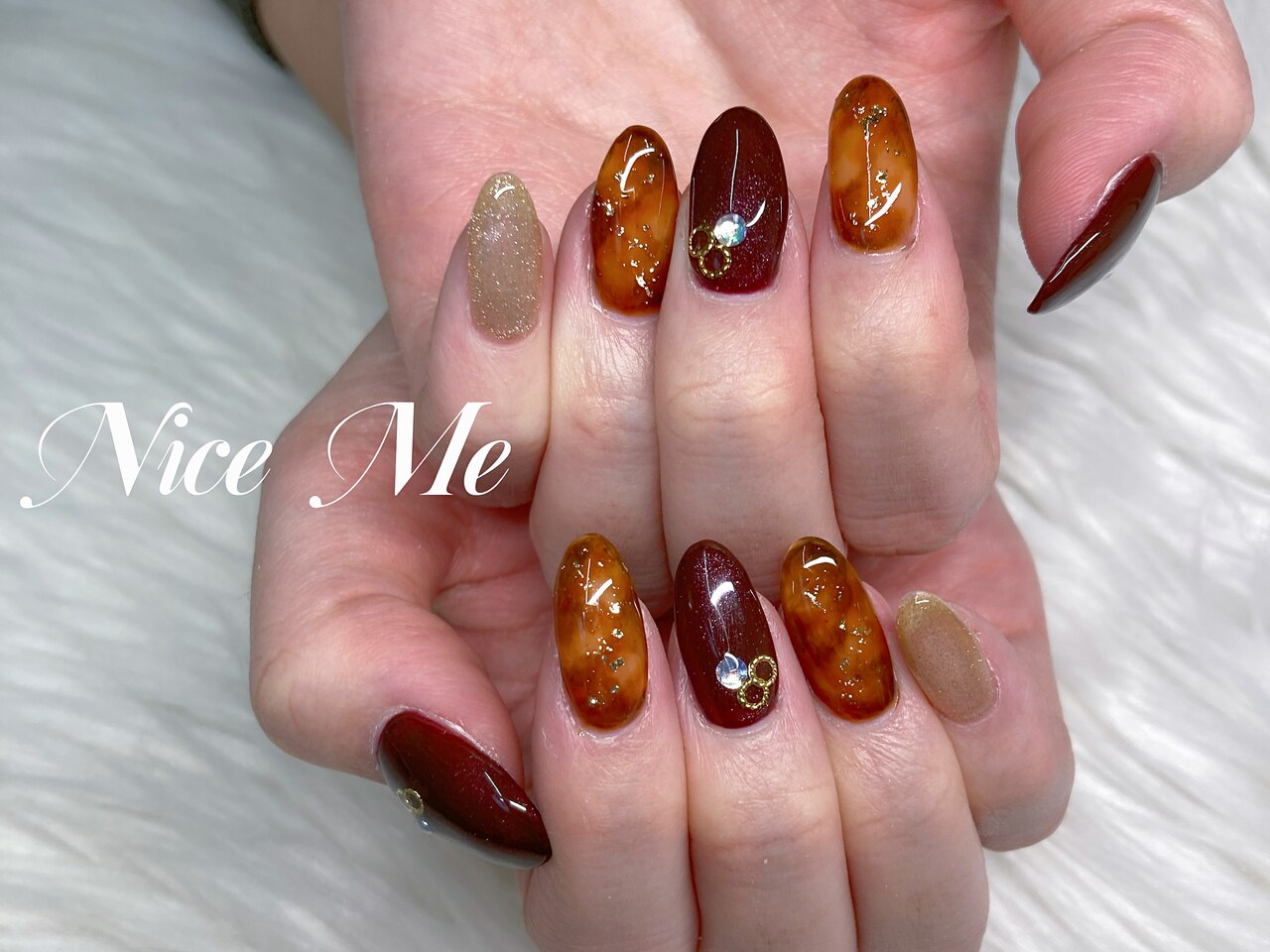 2025年-2026年冬トレンド】べっ甲 ボルドーのネイルデザイン集｜人気順