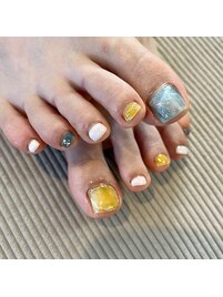 ニュアンス天然石ネイル