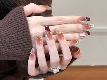 センスネイル 池袋店(Sense Nail)/キラキラストーンxボルドー