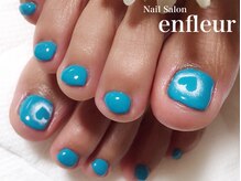 ネイルサロン アンフルール/フット単色塗り&ハートくり抜き