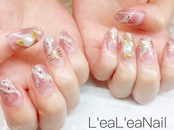 レアレアネイル(Lealeanail)/【パラジェル】大理石ネイル