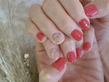 わたしのネイルとよもぎ蒸し/【竹谷施術】ワンカラー