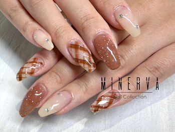 ミネルバネイル(MINERVA nail)/秋チェックネイル
