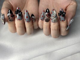 ドット×レースネイル