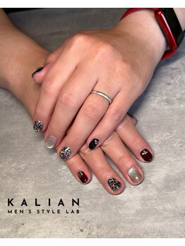 カラフルなレオパードネイル