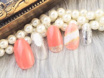 ネイルズガッシュ 蒲田東口店(NAILsGUSH)/*アプリコットシルバー*