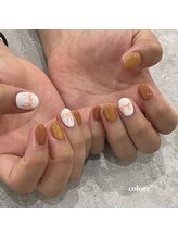 コロレ(colore')/ブラウン×手描きリボン