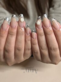 ガラスフレンチネイル