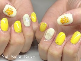 ミモザネイル/イエローネイル