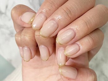 ミエルネイル 天神大名(miel nail)/お客様デザイン：細フレンチ