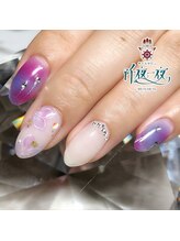 ネイルサロン 阡夜一夜/梅雨ネイル☆アジサイネイル