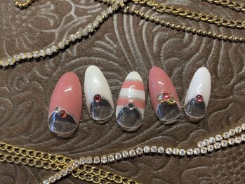 ボーダー逆フレンチネイル