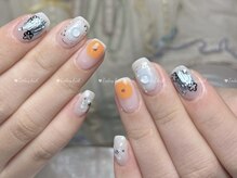 トゥデイネイル(Today.Nail)/持ち込み/オレンジネイル