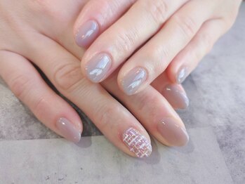 朱花 プルバイシュカ(fle by 朱花)/ツイードネイル