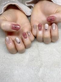 ハート×バレンタインネイル