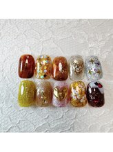 ミスズーネイル(misuzoo.nail)/ブラウン　大人デザイン