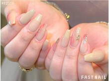 ファストネイル 川崎店(FAST NAIL)/ミラーが上品♪秋色×桃ネイル