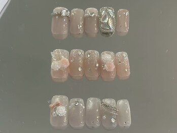 ネイルメゾン 渋谷店(NAIL MAISON)の写真/【7000円～ワンホンデザインコース】可愛いリボンパーツなどワンホン系の定額コース☆