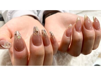 ネイル シスター(nail sister)/ラメフレンチ×クリアフレンチ