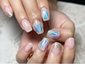 レディグリッター(Lady glitter)/オーロラフィルムキラキラネイル