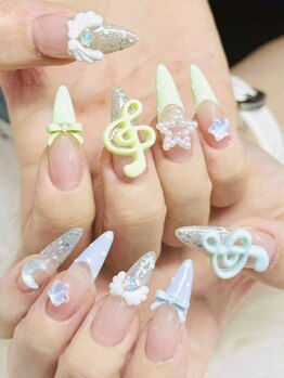 ANネイルサロン【長さだし/マグネット/ワンカラー/ジェルネイル/持ち込みデザイン】の写真/パーツの種類300種以上から選べる♪自分だけのデザインが叶う「つけ放題メニュー」で、理想の指先へ☆