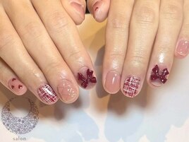 立体リボンとツイード