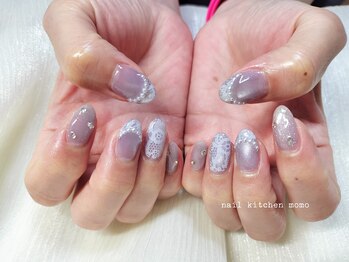 ネイル キッチン モモ(nail kitchen momo)/トレンドのレースネイル*。