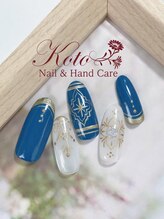 コト(KOTO)/ネイビー/手描き/乳白