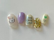 ネイルメゾン 天神店(NAIL MAISON)/落書きpop猫ハート￥12500