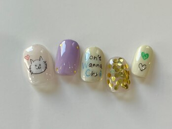ネイルメゾン 天神店(NAIL MAISON)/落書きpop猫ハート¥12500