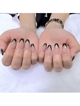 ラ レオ ネイル(La Leo Nail)/黒フレンチ♪