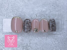 ツイードネイル/キラキラ/大人