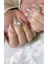 ファストネイル(FAST NAIL)/ラメグラデ+ビックパーツ