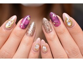 パープルべっ甲ネイル9900円