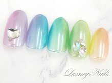 ラグジュアリー ネイルズ(Luxury Nails)/キラキラ＊レインボーNail