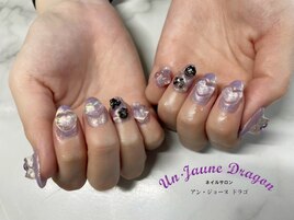 【自爪ネイル】クリアハート