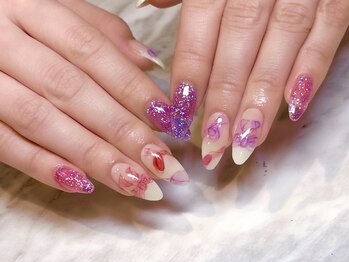 サニーデイズ ネイルアンドビューティー 曙橋店(SunnyDays Nail&Beauty)/手描きリボン