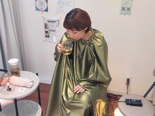 アウン 高島本店(aUN)/よもぎ蒸し中よもぎ茶で水分補給