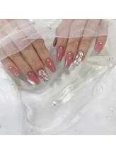 ピンク埋め尽くしネイル