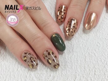ネイリックス 栄ガスビル(NAILX)/アシメ×レオパード☆