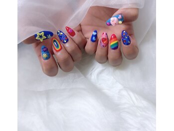 縁/カラフルネイル