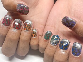 スワロンネイル 名古屋店(SWALLON NAIL)/カラフルレオパードネイル