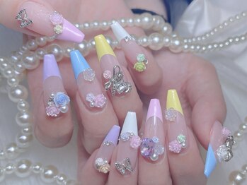 ネイルプリンセス(Nail Princess)/カラフルフレンチネイル