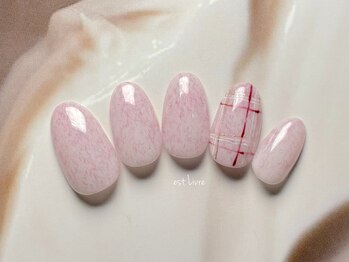 エストリブレ(estLivre)/もけもけチェックネイル